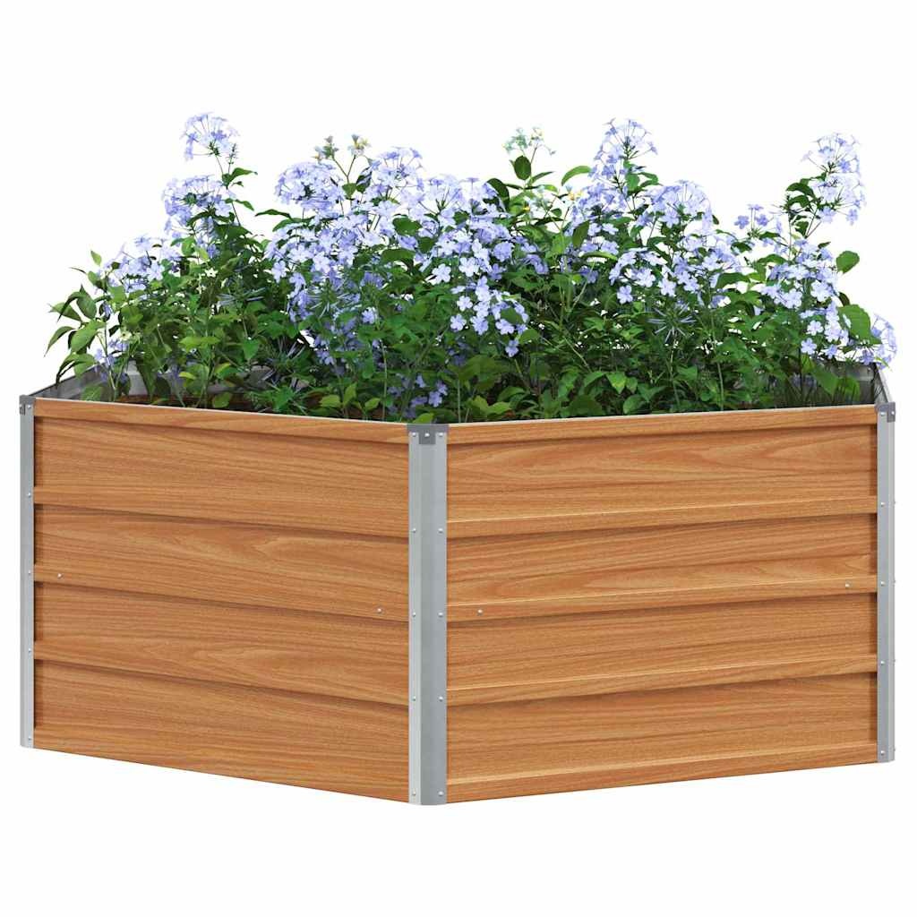 VidaXL Verhoogd Tuinbed Hout Uiterlijk 129 x 129 x 45 cm