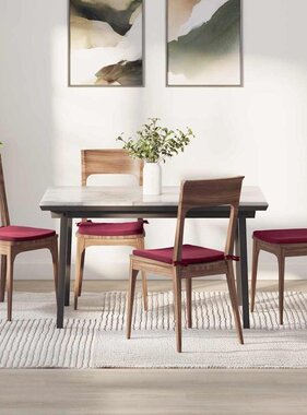 VidaXL Zitkussens 4 pcs Wijnrood 40 x 40 x 3 cm Fluweel