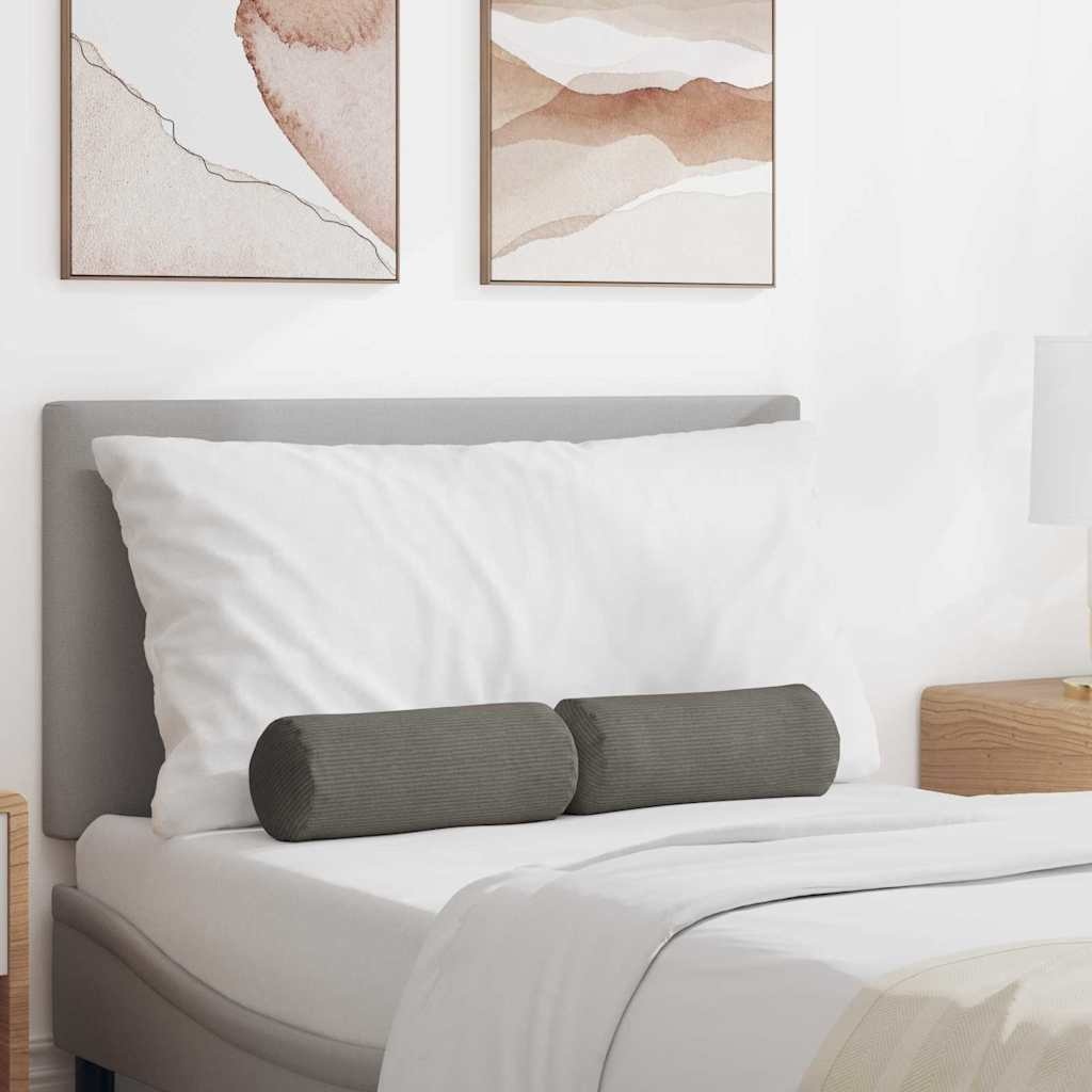 VidaXL Bolster Kussens 2 pcs Lichtgrijs Ø 15 x 40 cm Katoen Stof