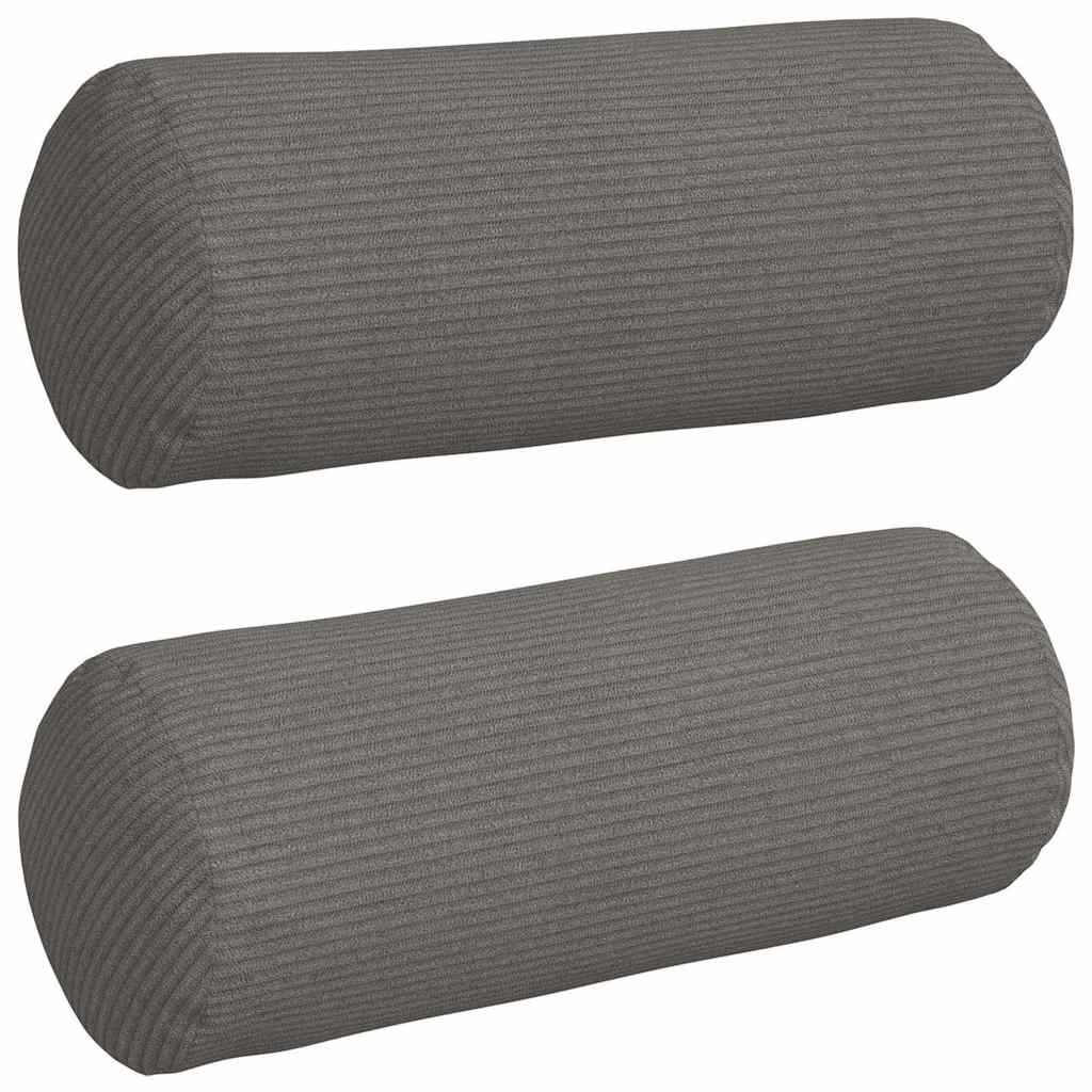 VidaXL Bolster Kussens 2 pcs Lichtgrijs Ø 15 x 40 cm Katoen Stof