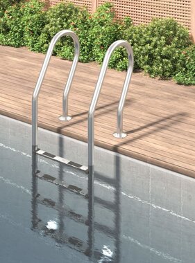 VidaXL Zwembadladder 54x38x184,5 cm 304 roestvrij staal