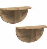 VidaXL Wandplank 2 pcs Artisan Eiken 38 x 19 x 19 cm Bewerkt hout