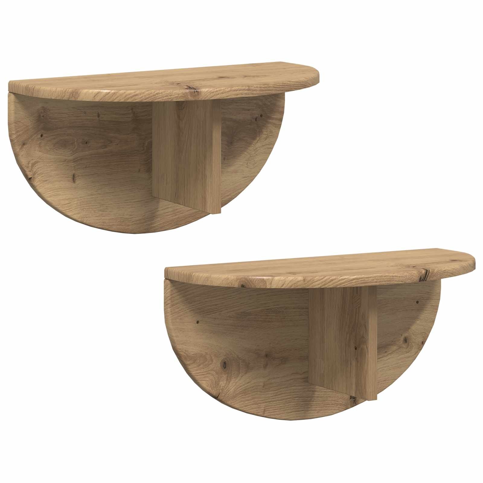 VidaXL Wandplank 2 pcs Artisan Eiken 38 x 19 x 19 cm Bewerkt hout