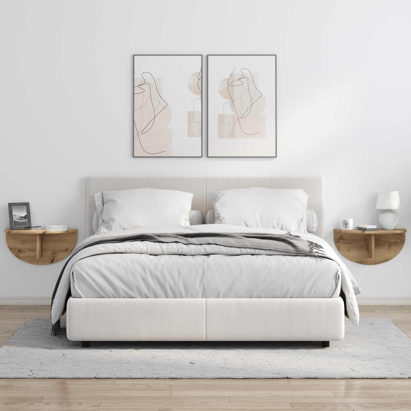 VidaXL Wandplank 2 pcs Artisan Eiken 38 x 19 x 19 cm Bewerkt hout