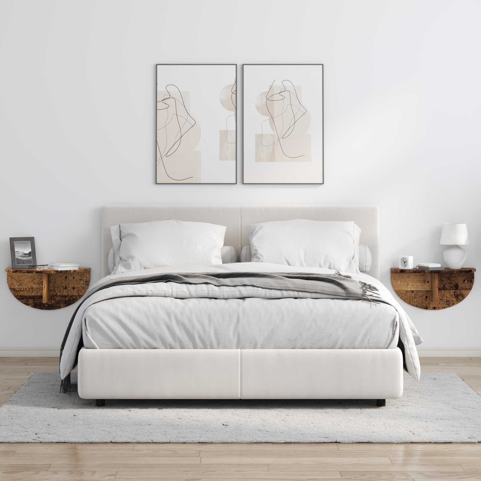 VidaXL Wandplank 2 pcs Oudhout 38 x 19 x 19 cm Bewerkt hout