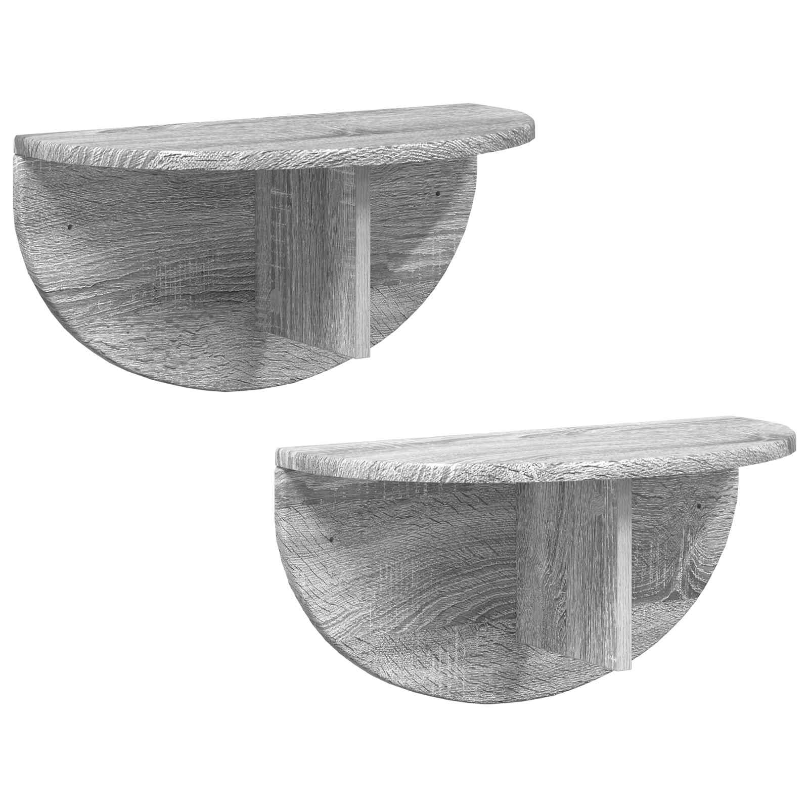 VidaXL Wandplank 2 pcs Grijs Sonoma 38 x 19 x 19 cm Bewerkt hout