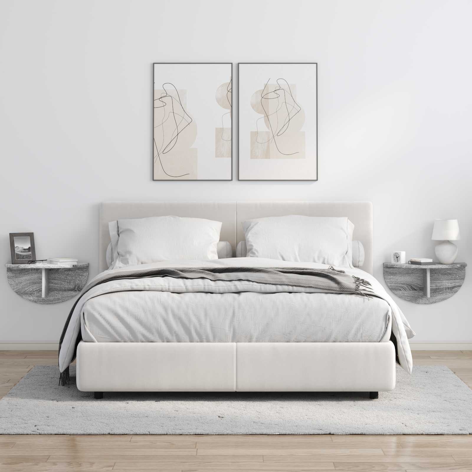 VidaXL Wandplank 2 pcs Grijs Sonoma 38 x 19 x 19 cm Bewerkt hout