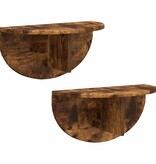 VidaXL Wandplank 2 pcs Gerookt eiken 38 x 19 x 19 cm Bewerkt hout