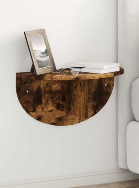 VidaXL Wandplank Gerookt eiken 38 x 19 x 19 cm Bewerkt hout