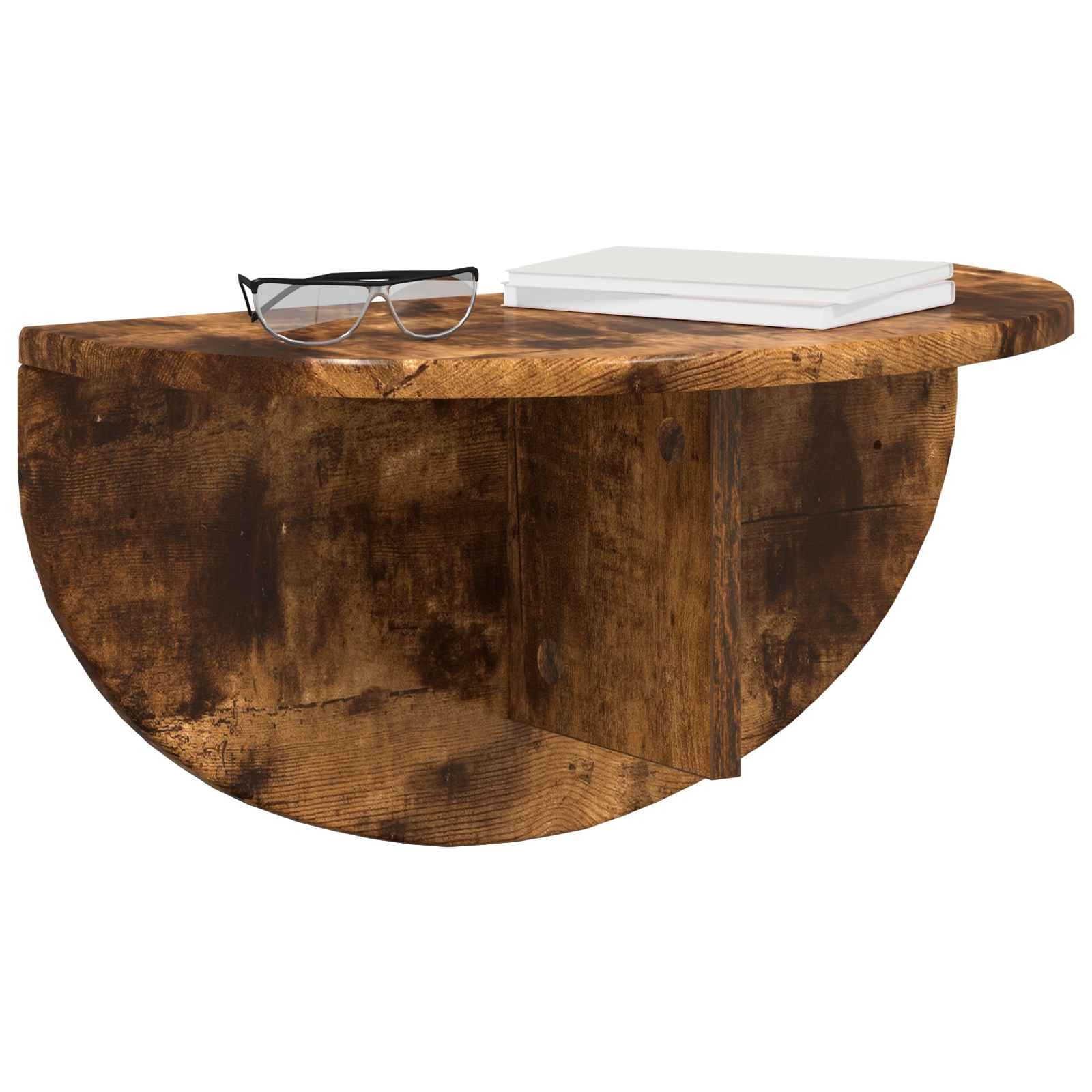 VidaXL Wandplank Gerookt eiken 38 x 19 x 19 cm Bewerkt hout