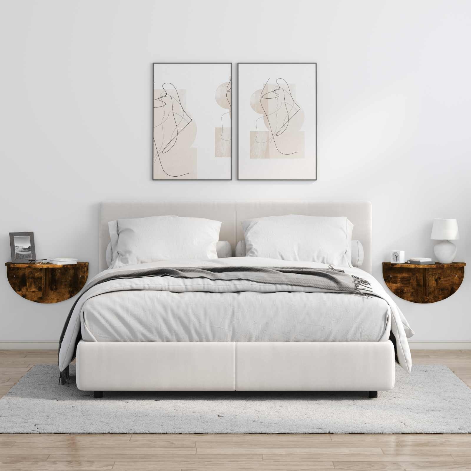 VidaXL Wandplank Gerookt eiken 38 x 19 x 19 cm Bewerkt hout