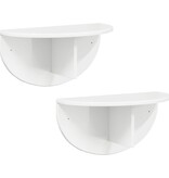 VidaXL Wandplank 2 pcs Hoogglans wit 38 x 19 x 19 cm Bewerkt hout