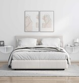 VidaXL Wandplank 2 pcs Hoogglans wit 38 x 19 x 19 cm Bewerkt hout