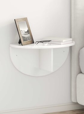 VidaXL Wandplank Hoogglans wit 38 x 19 x 19 cm Bewerkt hout