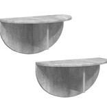 VidaXL Wandplank 2 pcs Beton Grijs 38 x 19 x 19 cm Bewerkt hout
