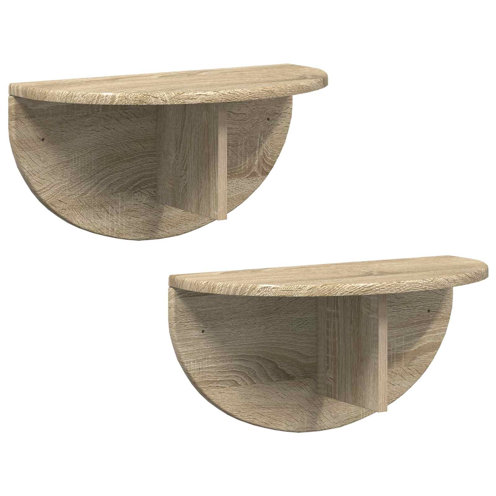 VidaXL Wandplank 2 pcs Sonoma Eiken 38 x 19 x 19 cm Bewerkt hout