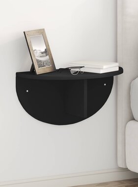 VidaXL Wandplank 2 pcs Zwart 38 x 19 x 19 cm Bewerkt hout