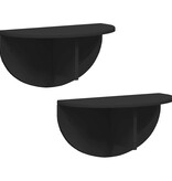 VidaXL Wandplank 2 pcs Zwart 38 x 19 x 19 cm Bewerkt hout