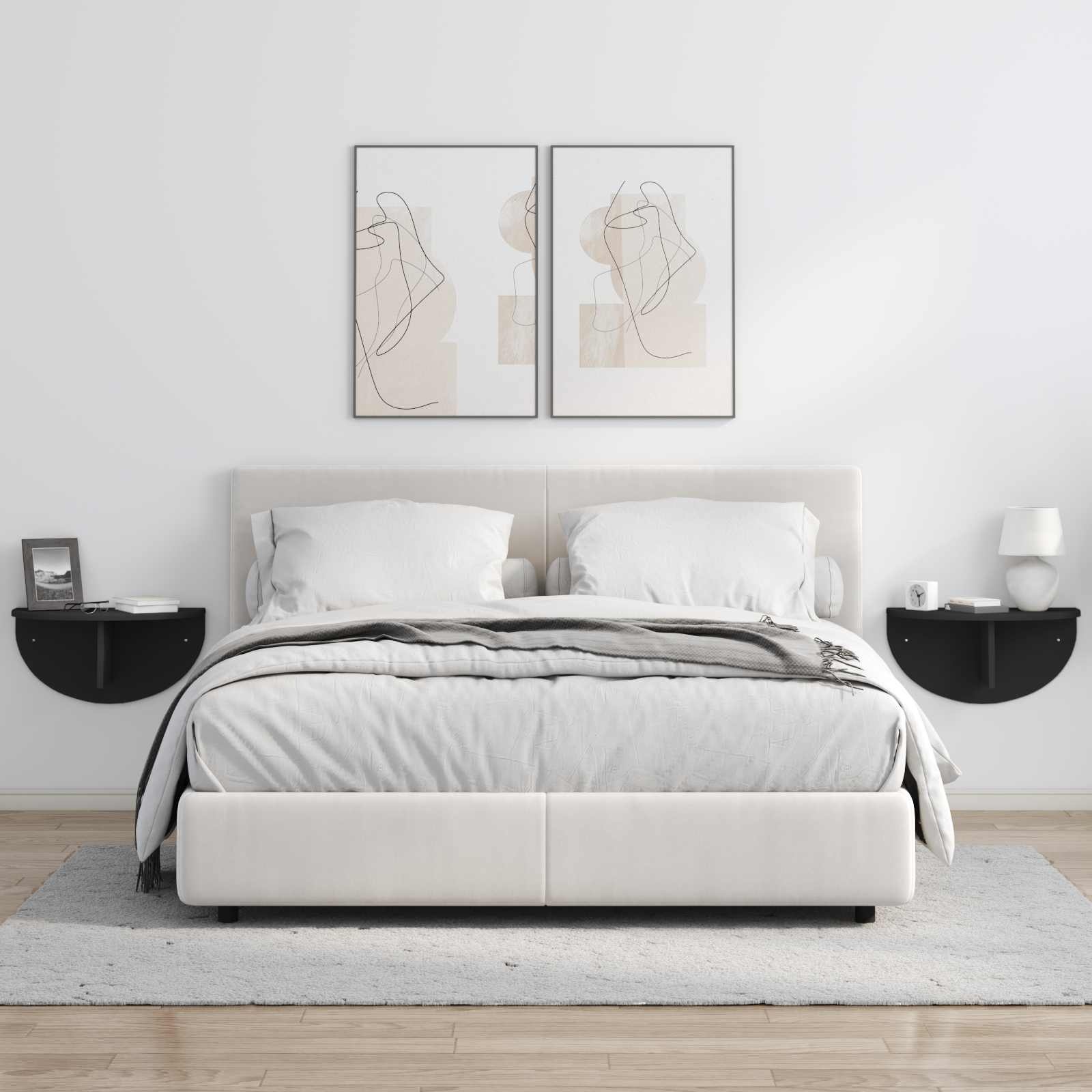 VidaXL Wandplank Wandgemonteerd Zwart 38 x 19 x 19 cm Bewerkt hout