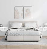 VidaXL Wandplank Wandgemonteerd 2 pcs Wit 38 x 19 x 19 cm Bewerkt hout