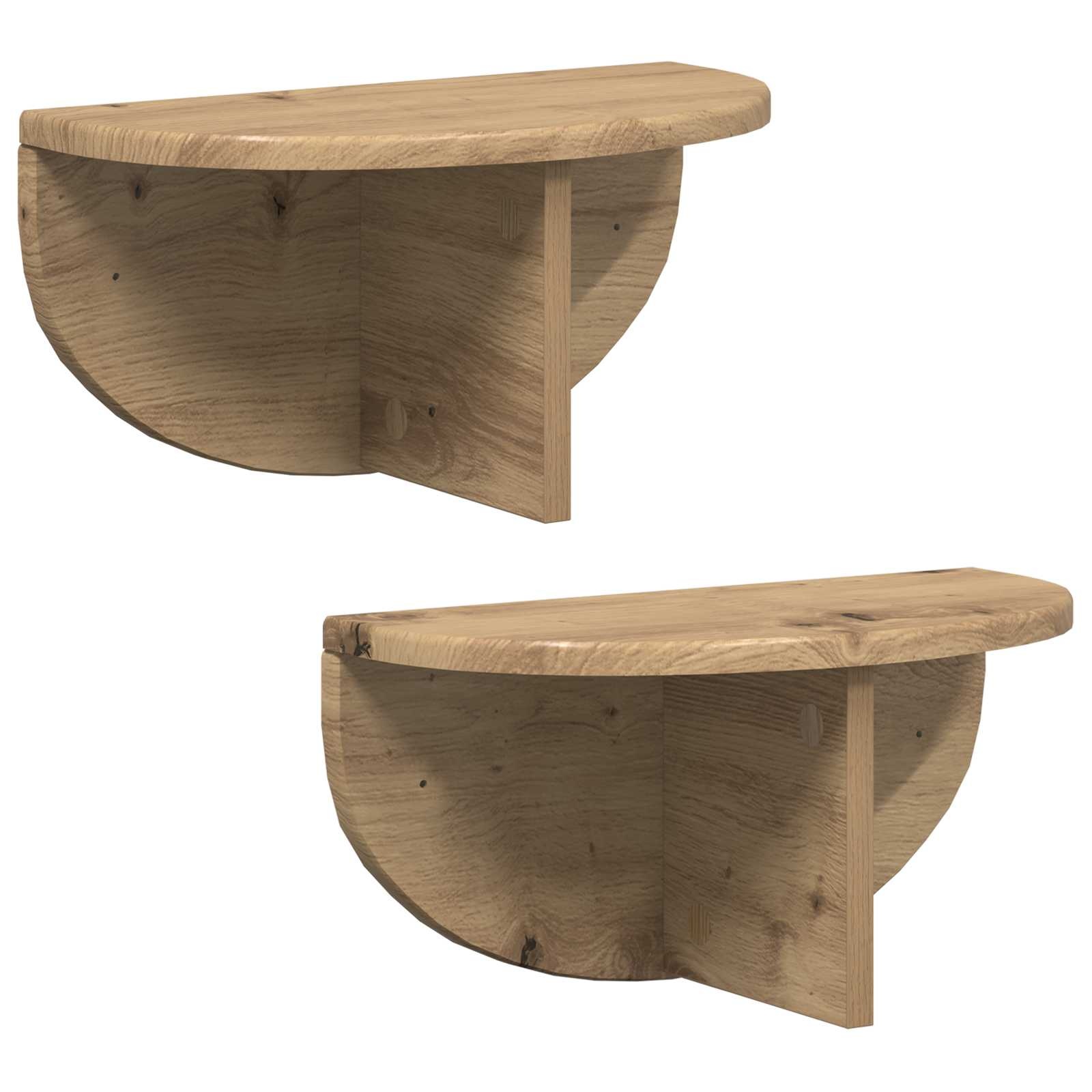 VidaXL Wandplank 2 pcs Artisan Eiken 38 x 19 x 19 cm Bewerkt hout