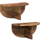 VidaXL Wandplank 2 pcs Oudhout 38 x 19 x 19 cm Bewerkt hout