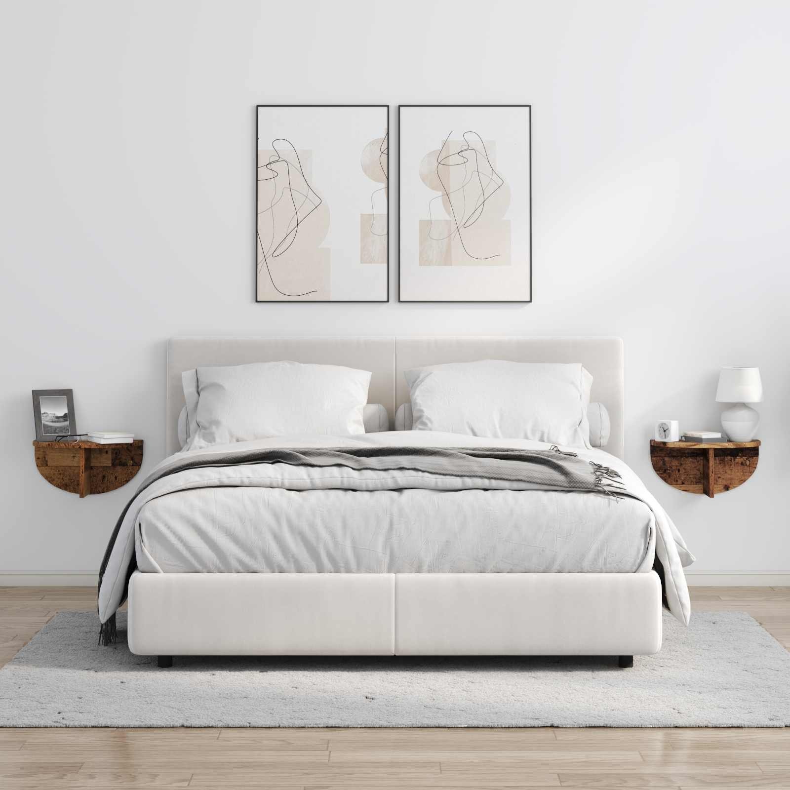 VidaXL Wandplank Wandgemonteerd Oudhout 38 x 19 x 19 cm Bewerkt hout