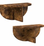 VidaXL Wandplank 2 pcs Gerookt eiken 38 x 19 x 19 cm Bewerkt hout