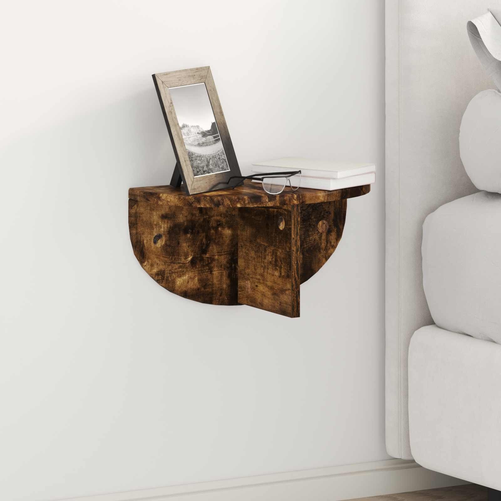 VidaXL Wandplank Gerookt eiken 38 x 19 x 19 cm Bewerkt hout