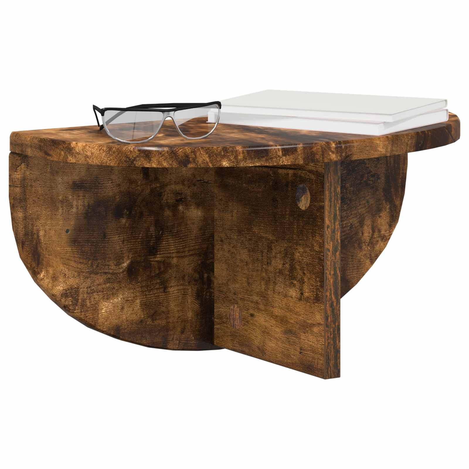 VidaXL Wandplank Gerookt eiken 38 x 19 x 19 cm Bewerkt hout