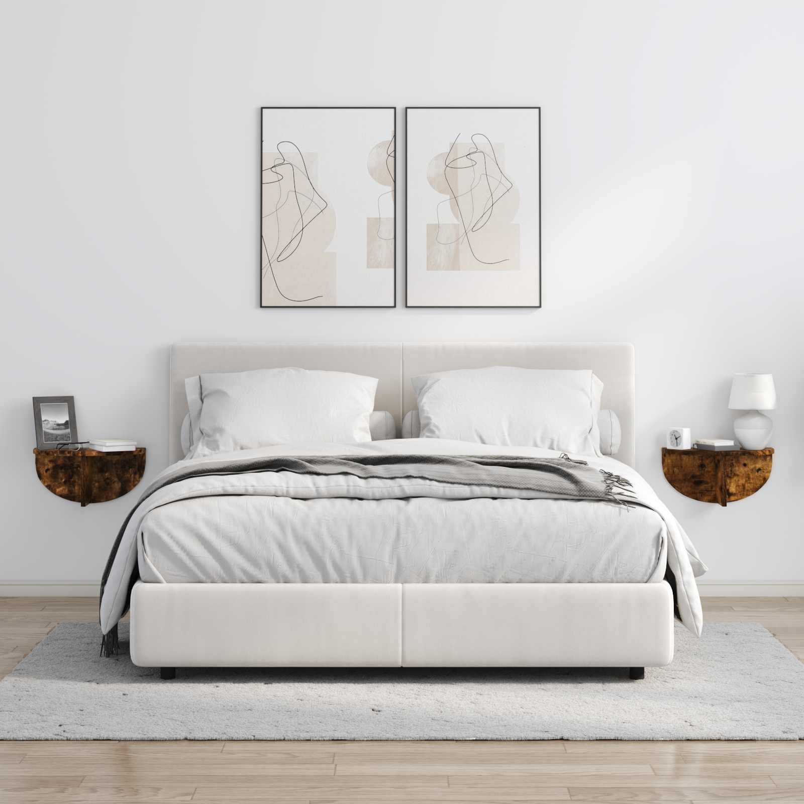 VidaXL Wandplank Gerookt eiken 38 x 19 x 19 cm Bewerkt hout