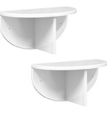 VidaXL Wandplank 2 pcs Hoogglans wit 38 x 19 x 19 cm Bewerkt hout