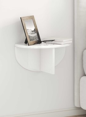 VidaXL Wandplank Hoogglans wit 38 x 19 x 19 cm Bewerkt hout