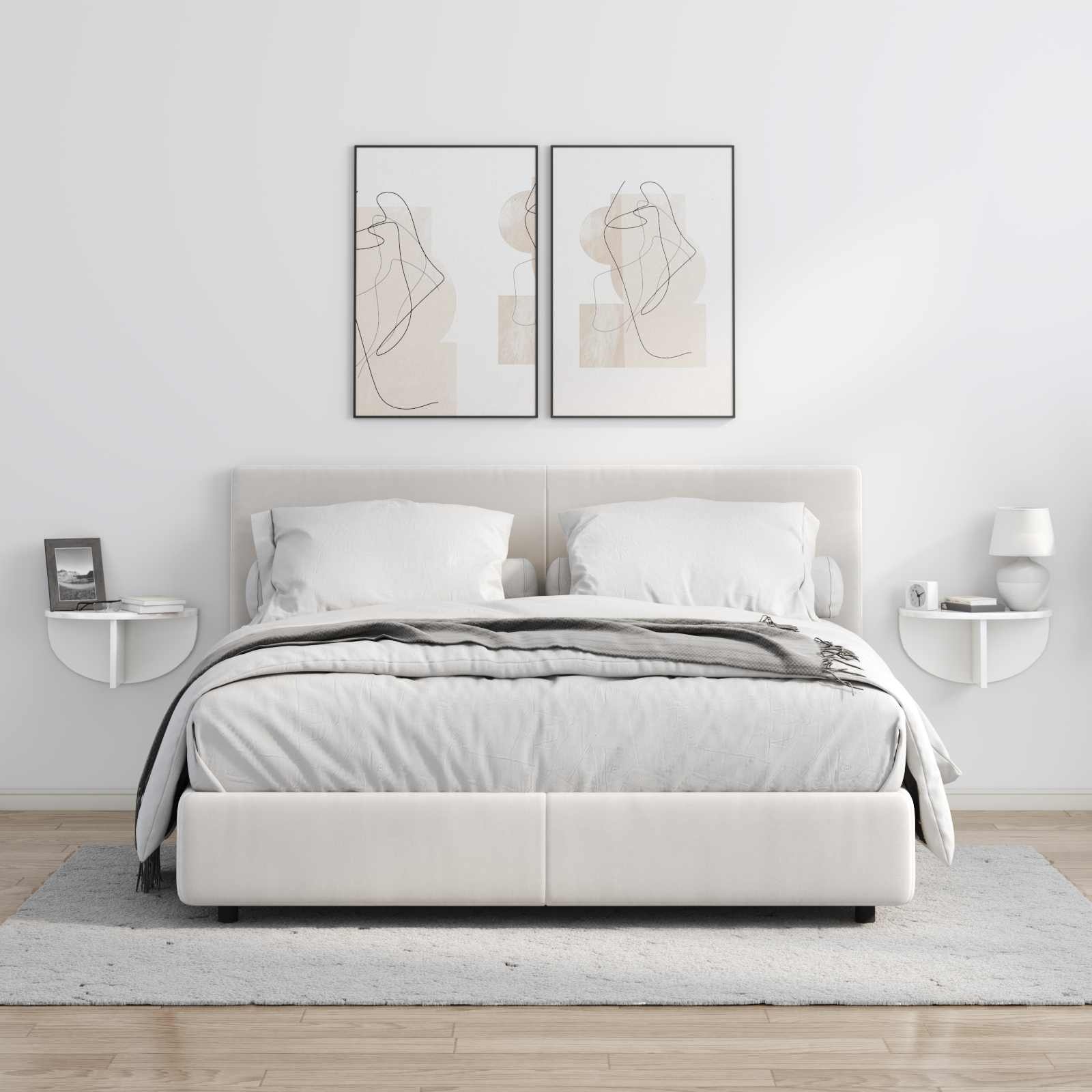 VidaXL Wandplank Hoogglans wit 38 x 19 x 19 cm Bewerkt hout