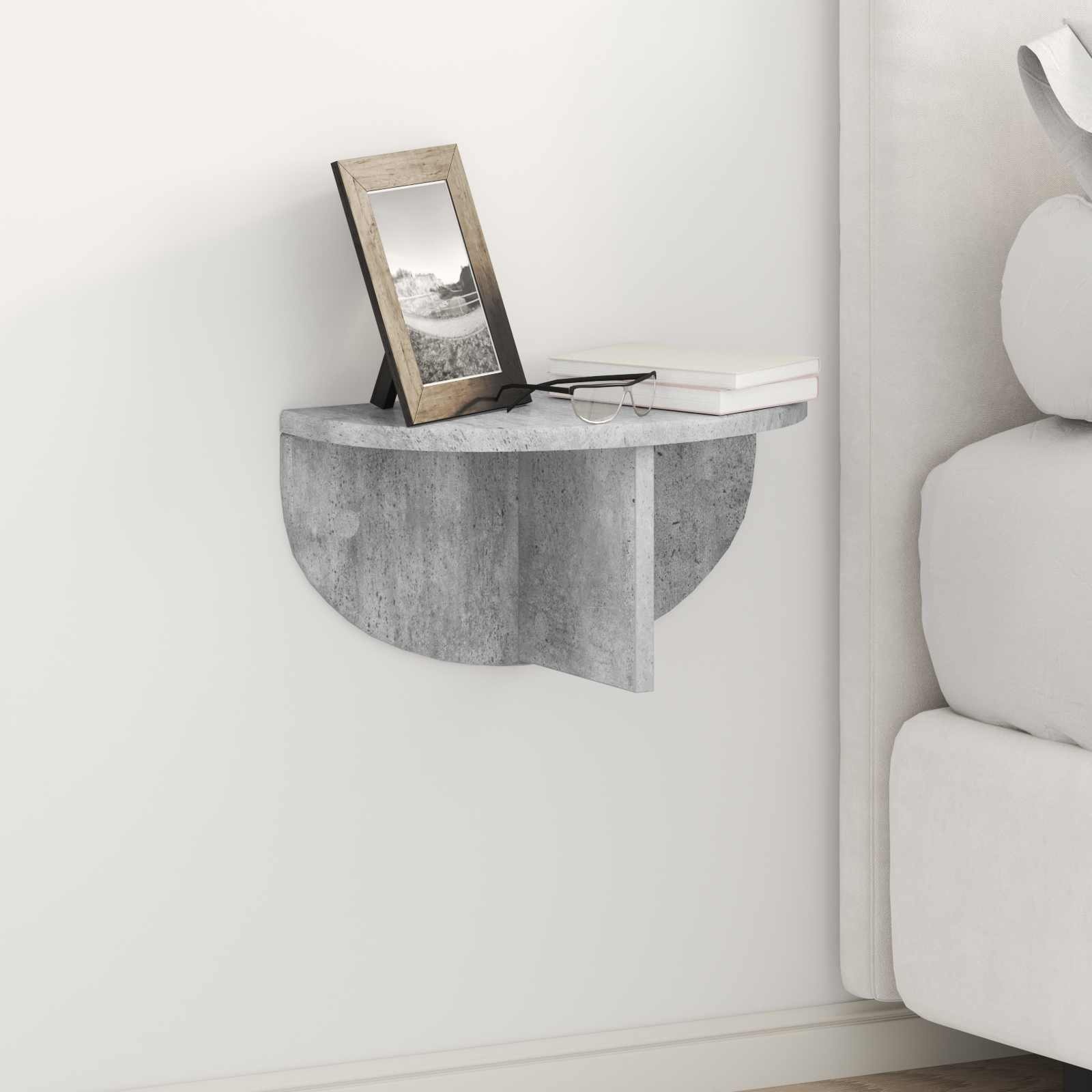 VidaXL Wandplank 2 pcs Beton Grijs 38 x 19 x 19 cm Bewerkt hout