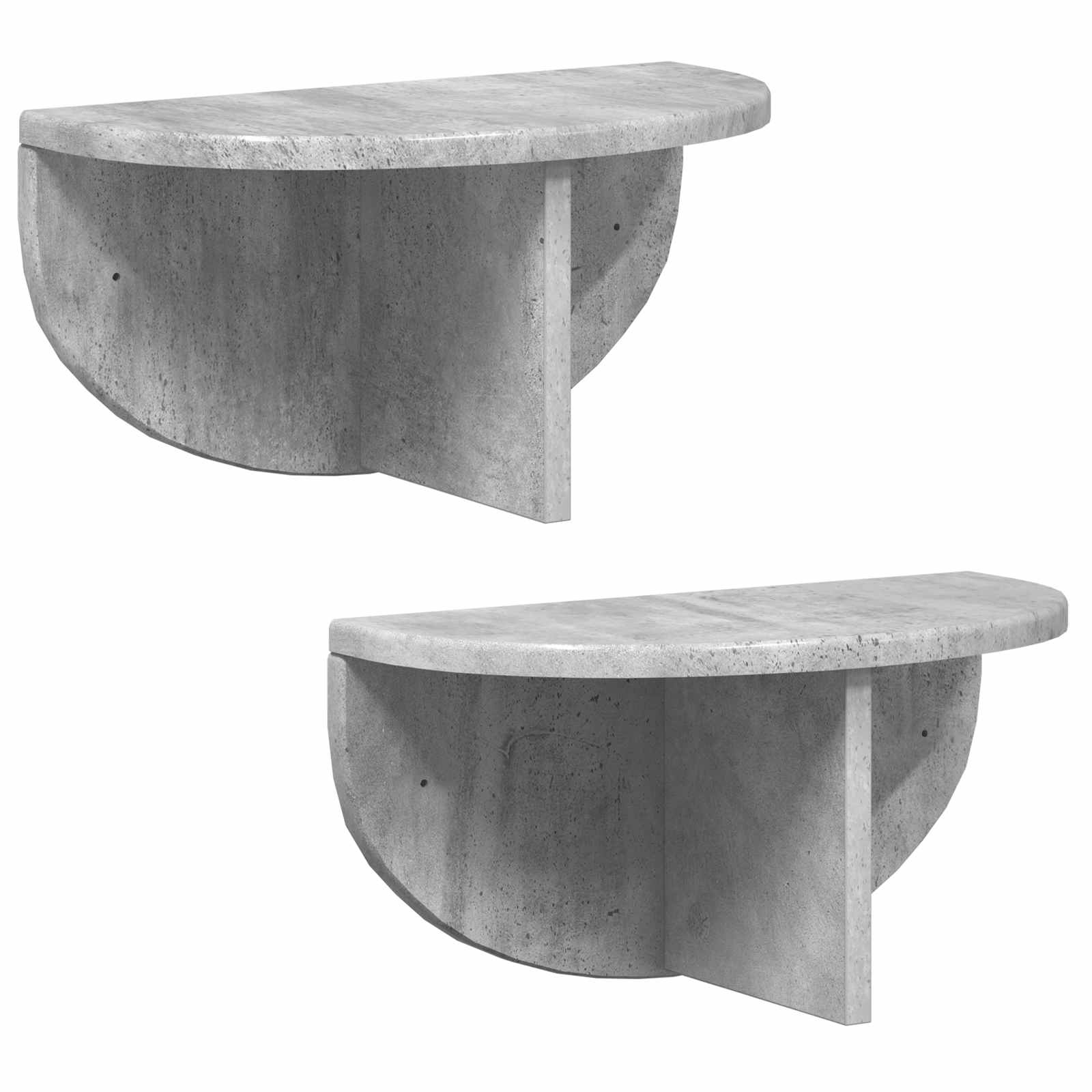 VidaXL Wandplank 2 pcs Beton Grijs 38 x 19 x 19 cm Bewerkt hout