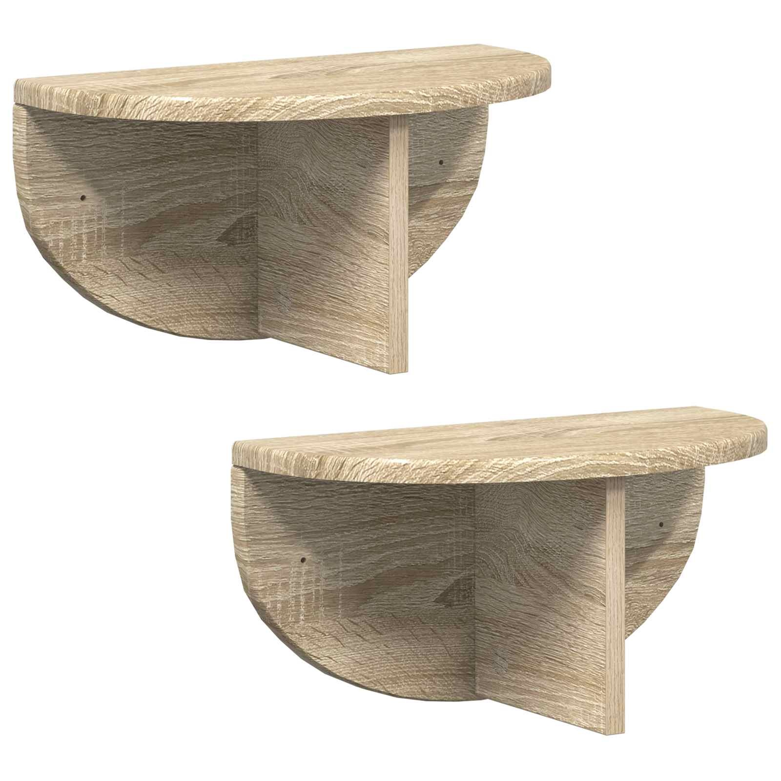 VidaXL Wandplank 2 pcs Sonoma Eiken 38 x 19 x 19 cm Bewerkt hout