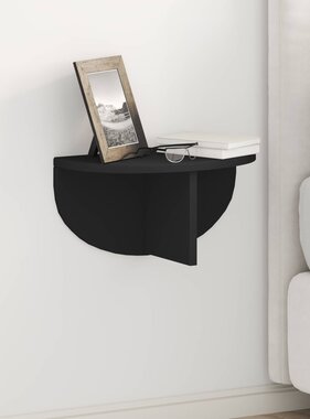 VidaXL Wandplank 2 pcs Zwart 38 x 19 x 19 cm Bewerkt hout