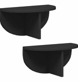 VidaXL Wandplank 2 pcs Zwart 38 x 19 x 19 cm Bewerkt hout