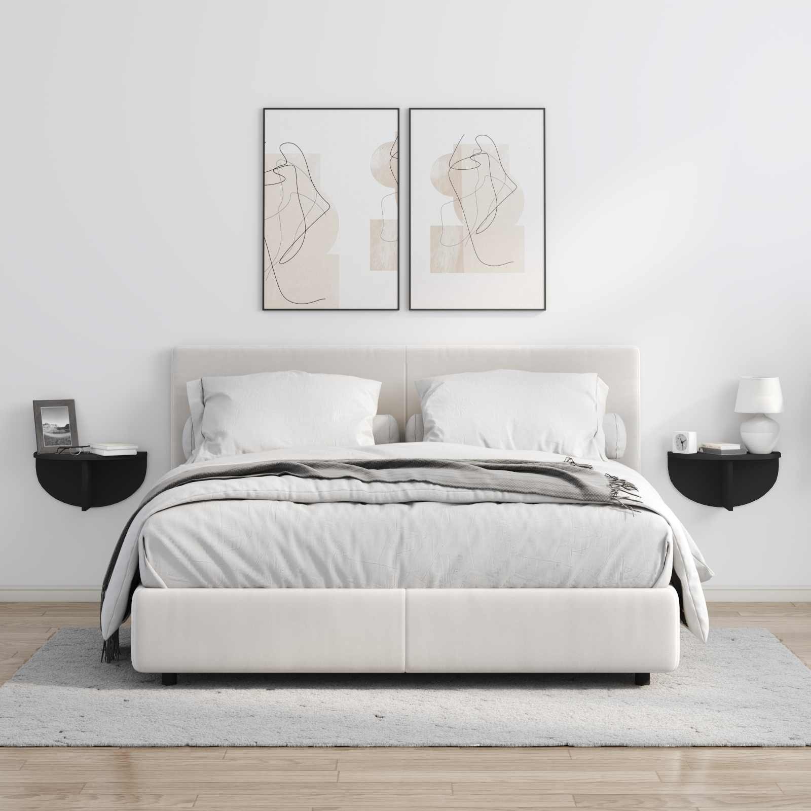 VidaXL Wandplank Wandgemonteerd Zwart 38 x 19 x 19 cm Bewerkt hout