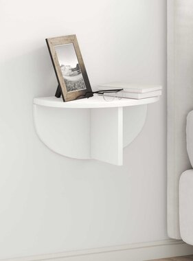 VidaXL Wandplank Wandgemonteerd Wit 38 x 19 x 19 cm Bewerkt hout