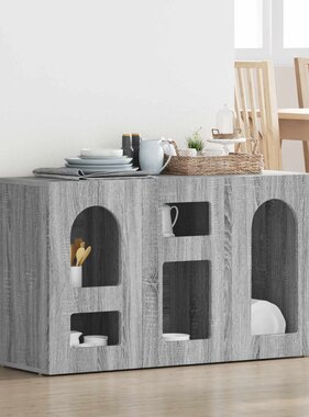 VidaXL Dressoir Grijs Sonoma 100 x 35 x 59 cm Bewerkt hout