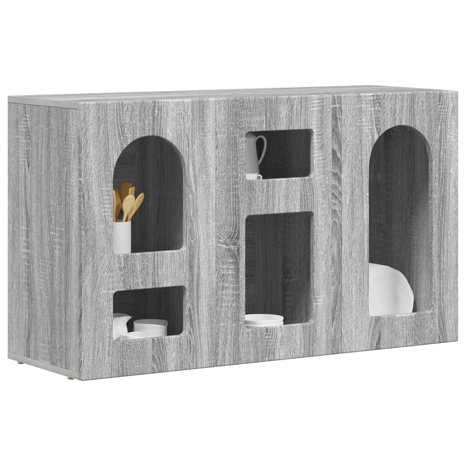 VidaXL Dressoir Grijs Sonoma 100 x 35 x 59 cm Bewerkt hout