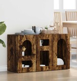 VidaXL Dressoir Gerookt eiken 100 x 35 x 59 cm Bewerkt hout