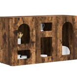 VidaXL Dressoir Gerookt eiken 100 x 35 x 59 cm Bewerkt hout