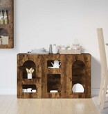 VidaXL Dressoir Gerookt eiken 100 x 35 x 59 cm Bewerkt hout