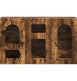 VidaXL Dressoir Gerookt eiken 100 x 35 x 59 cm Bewerkt hout