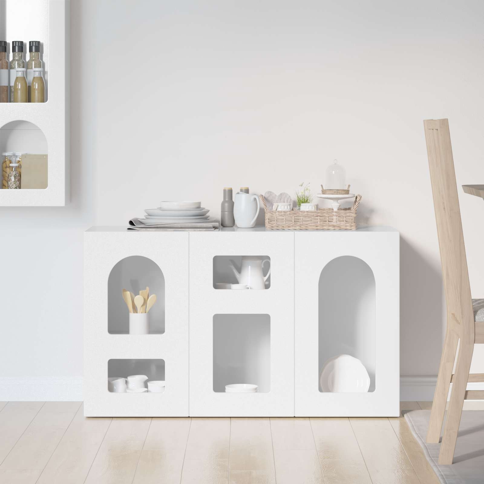 VidaXL Dressoir Hoogglans wit 100 x 35 x 59 cm Bewerkt hout