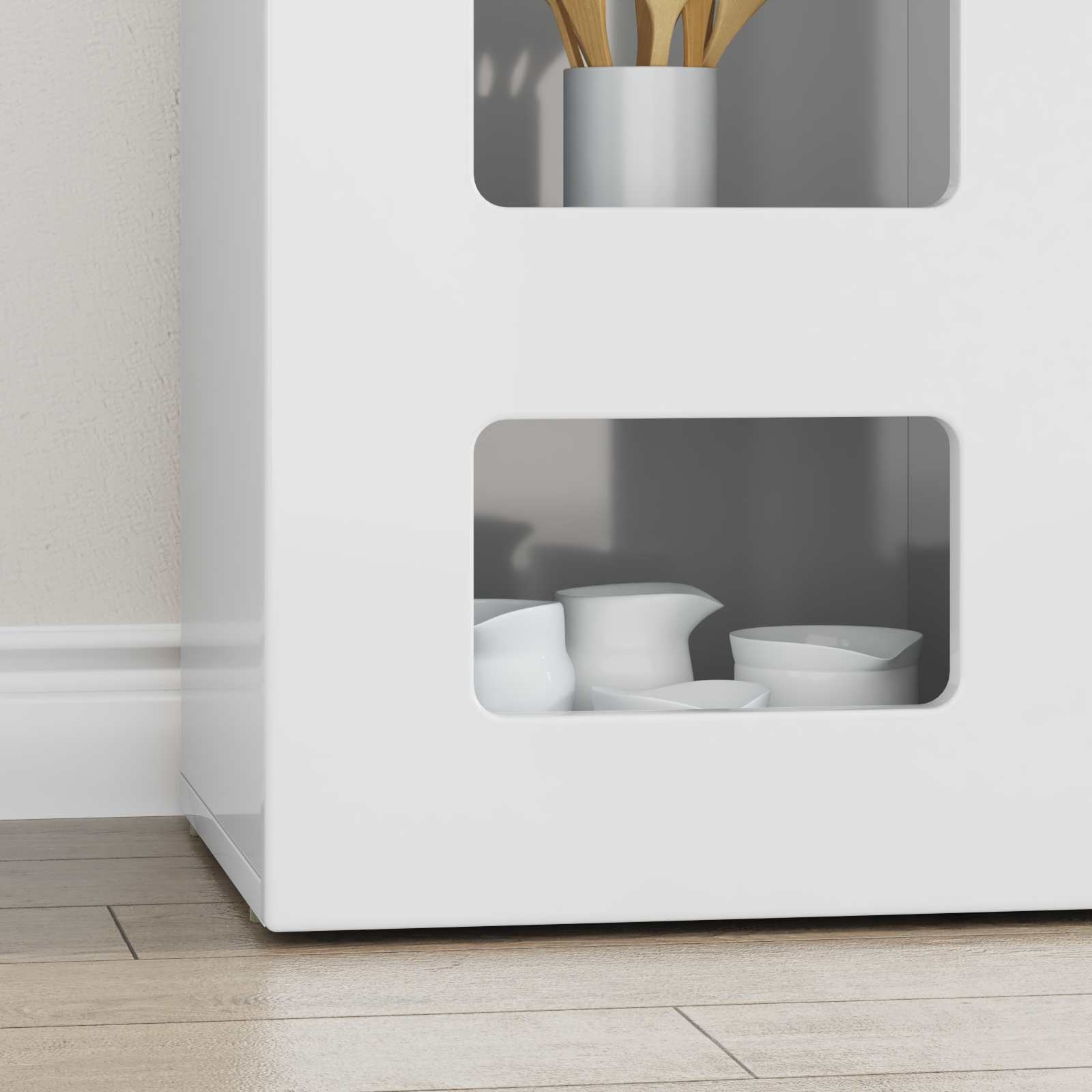 VidaXL Dressoir Hoogglans wit 100 x 35 x 59 cm Bewerkt hout