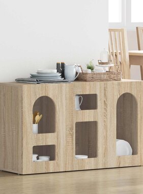 VidaXL Dressoir Sonoma Eiken 100 x 35 x 59 cm Bewerkt hout